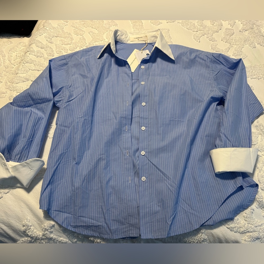 Oversized ladies dress shirt with contrasting collar XS Brand: Commense